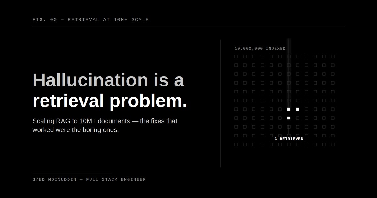 Scaling RAG to 10M Documents: The Hallucination Fixes That Worked Were the Boring Ones