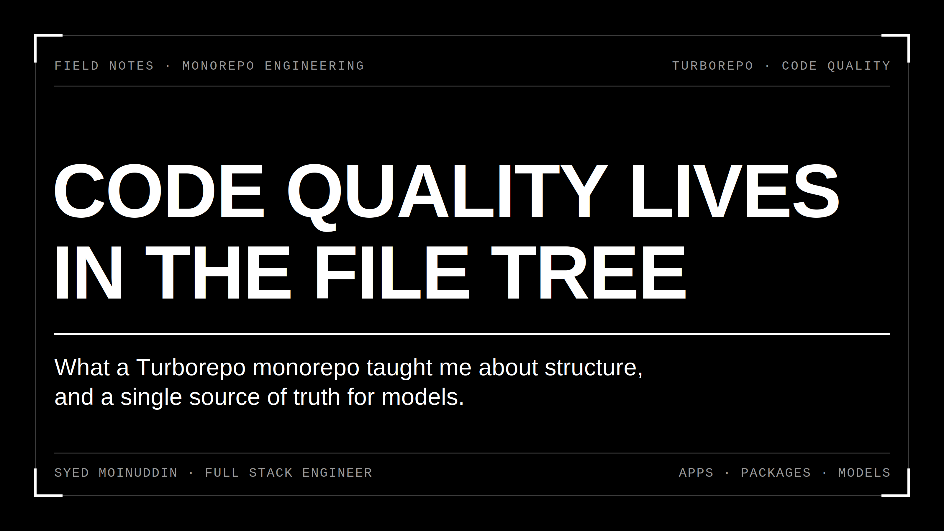 What a Turborepo Monorepo Taught Me About Code Quality: The File Tree Mattered More Than the Linter